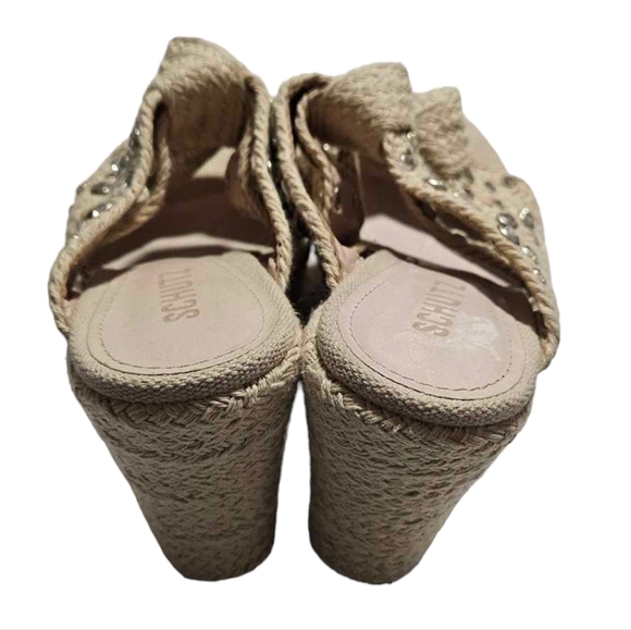 Schutz Enire Crystal Embellished Rope Wrap Knotted Wedge Sandal - Picture 4 of 8